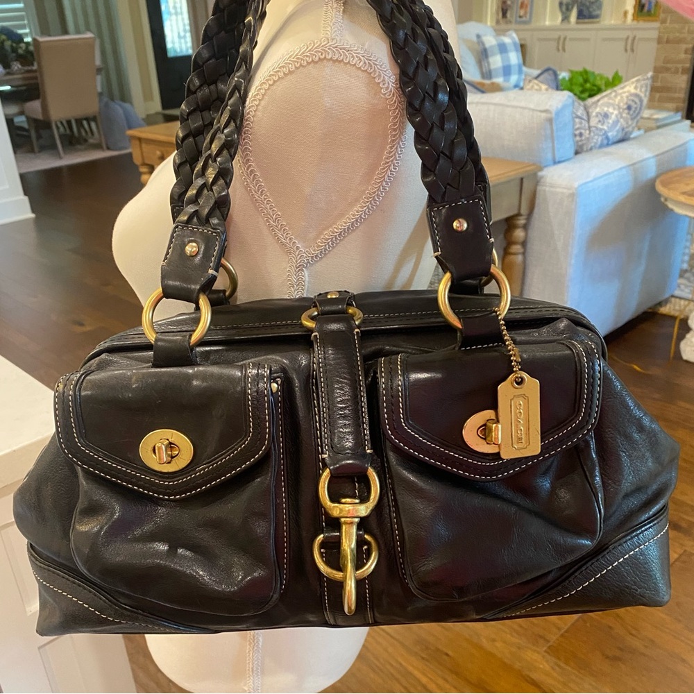 Like New Vintage Coach Daphne Shoulder Bag 3569 Black 🖤 - Picture 3 of 14